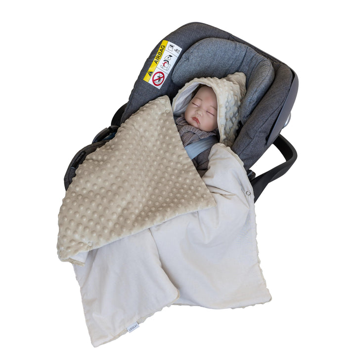 LOOLAY Einschlagdecke Babyschale - Babydecke Autositz 90x90 cm - Fusssack für Autositz Ganzjahresdec