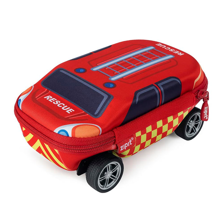 ZIPIT Federmäppchen mit Feuerwehrauto für Jungen, Grosses Mäppchen für die Schule, Etui für Kinder,