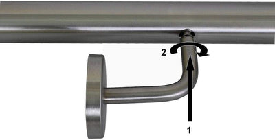 TIBU Handlauf Geländer Edelstahl Ø 42,4 mm - Länge 100 cm - Ende leicht gewölbte Kappe und gewinkelt