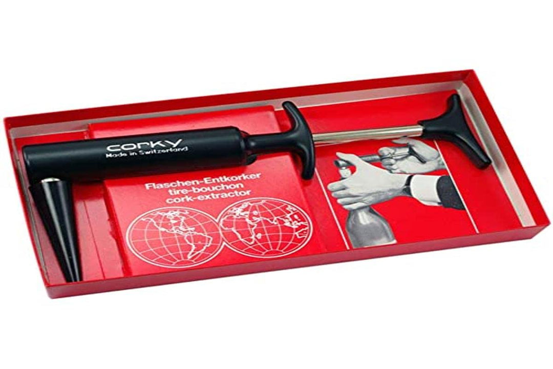 CORKY Original-Korkenzieher mit Druckknopf, Geschenkbox – das einzigartige und originelle seit 1965