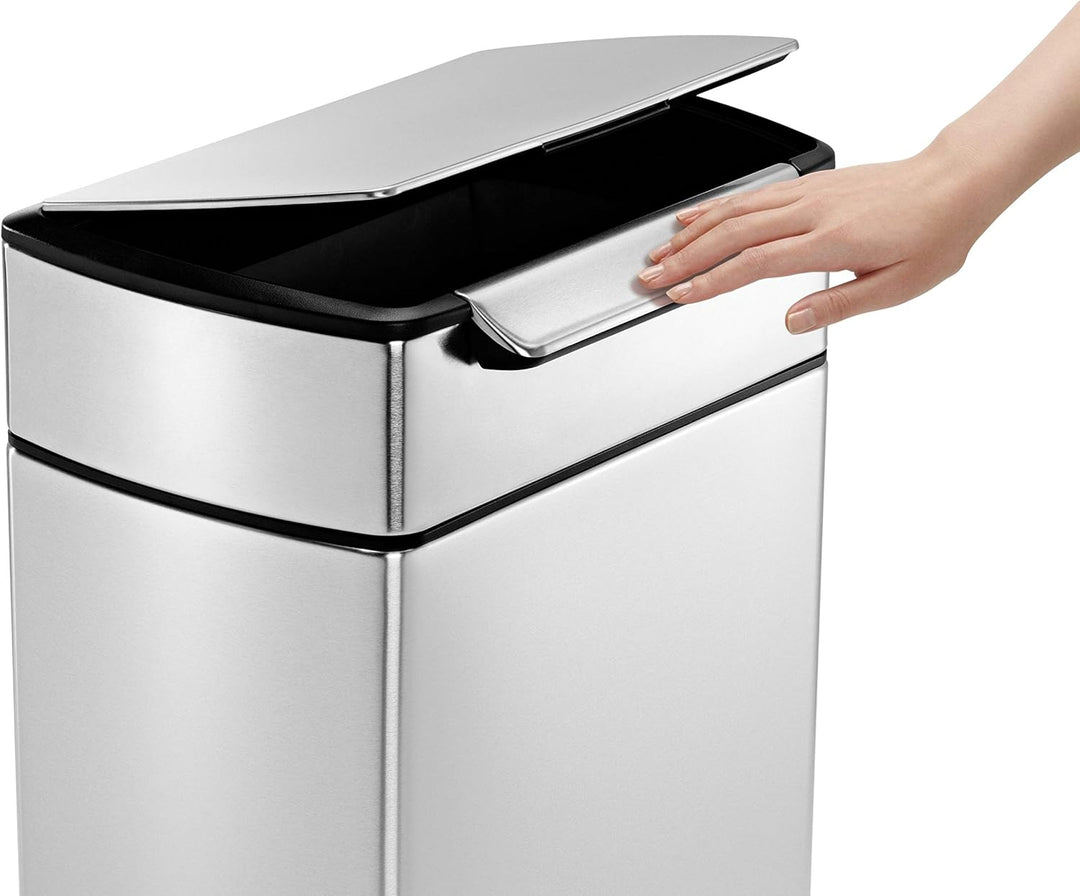 simplehuman CW2014 40 Liter, rechteckiger touch-bar Abfalleimer, Mülleimer Küche, gebürsteter Stahl,