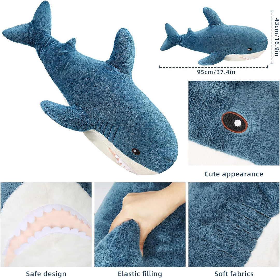 JHCHA Plüschtier mit grossem Hai, Plüschtier, Kissen, Schlafzimmer-Sofa-Dekoration, Kissen für Bett,