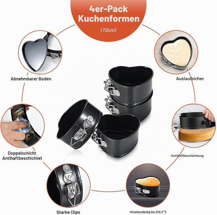 ECCOGREAT Antihaft Springform Kuchenform Brotbackform Auslaufsicher für Kuchen, Pizza und Pfannkuche