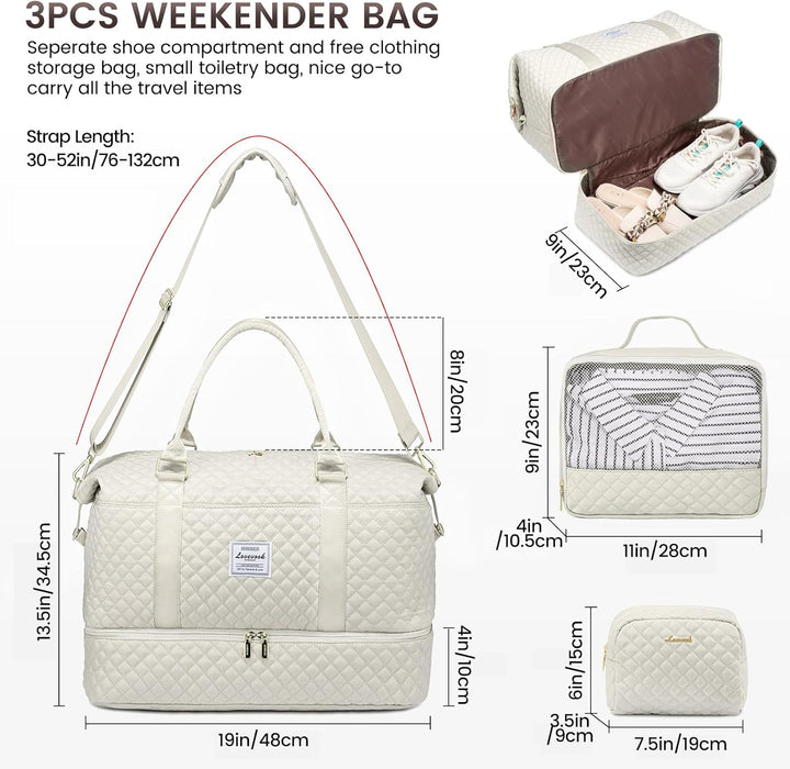 LOVEVOOK Sporttasche Damen Reisetasche Gross mit Kosmetiktasche Weekender Travel Duffle Bag mit Schu