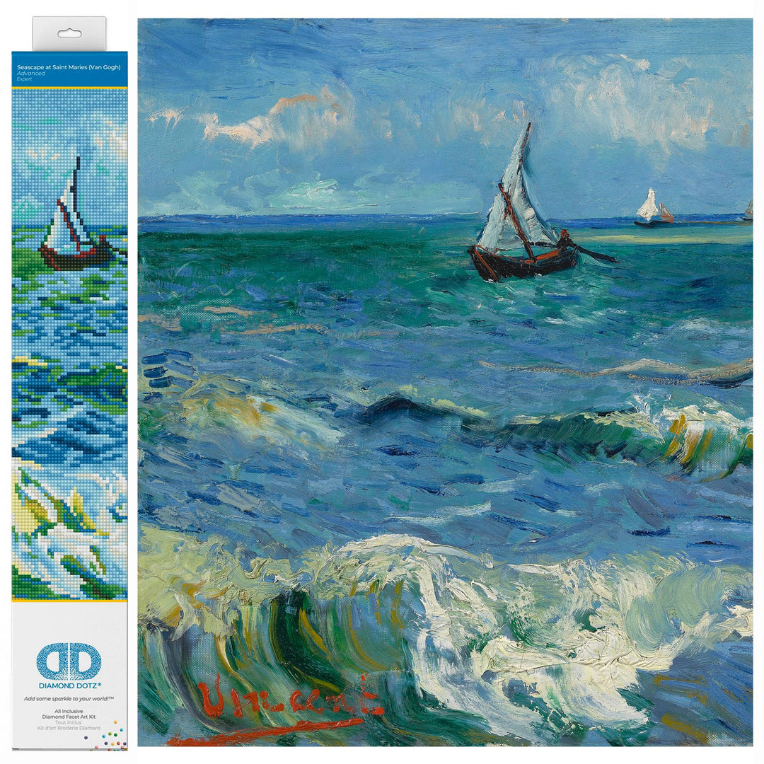 Diamond Dotz DD12-029 Seelandschaft (Van Gogh), ca. 55 x 45 cm gross, Diamond Painting, Malen mit Di