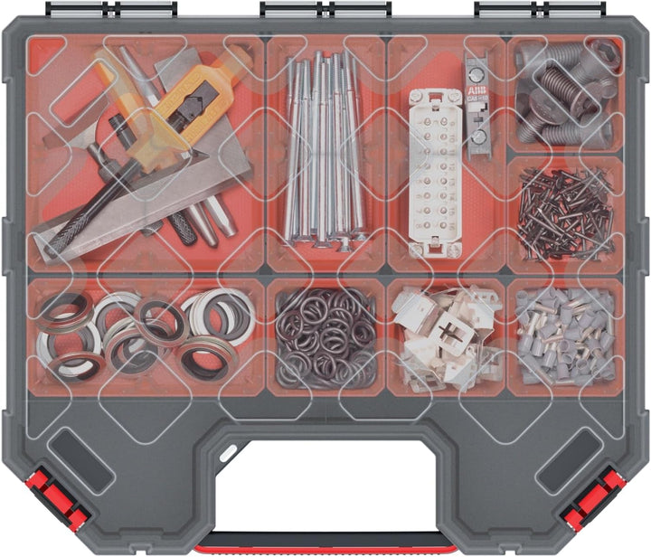 Sortimentskasten 284x243x50 mm - Sortimentsbox für Zubehör und Kleinteile - Schraubenbox mit 7 Einsä