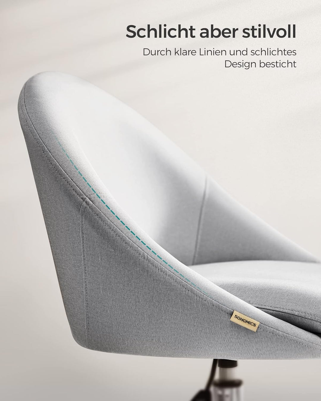 SONGMICS Homeoffice Stuhl, Drehstuhl, Schreibtischstuhl, Schaumstoffpolsterung, höhenverstellbar, fü