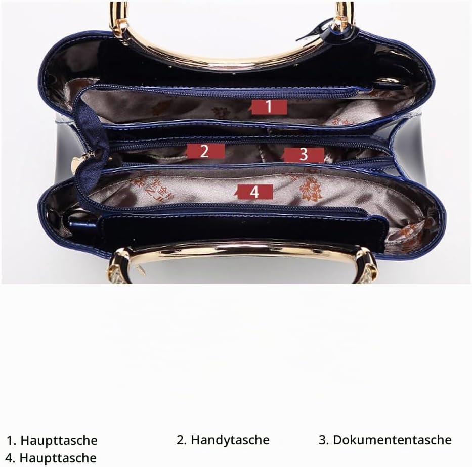 DEERWORD Damen Taschen Handtasche Frauen Elegant Tasche Henkeltasche Vintage PU-Leder 5376 1-teilig