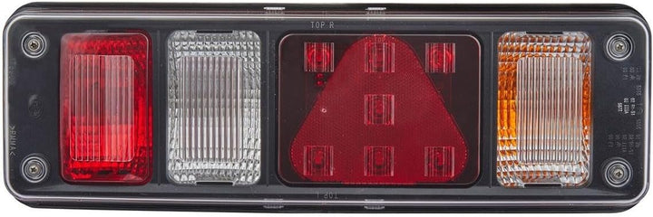 HELLA - Heckleuchte - Hybrid - 24V - Anbau/geschraubt - Lichtscheibenfarbe: glasklar - Stecker: DIN-
