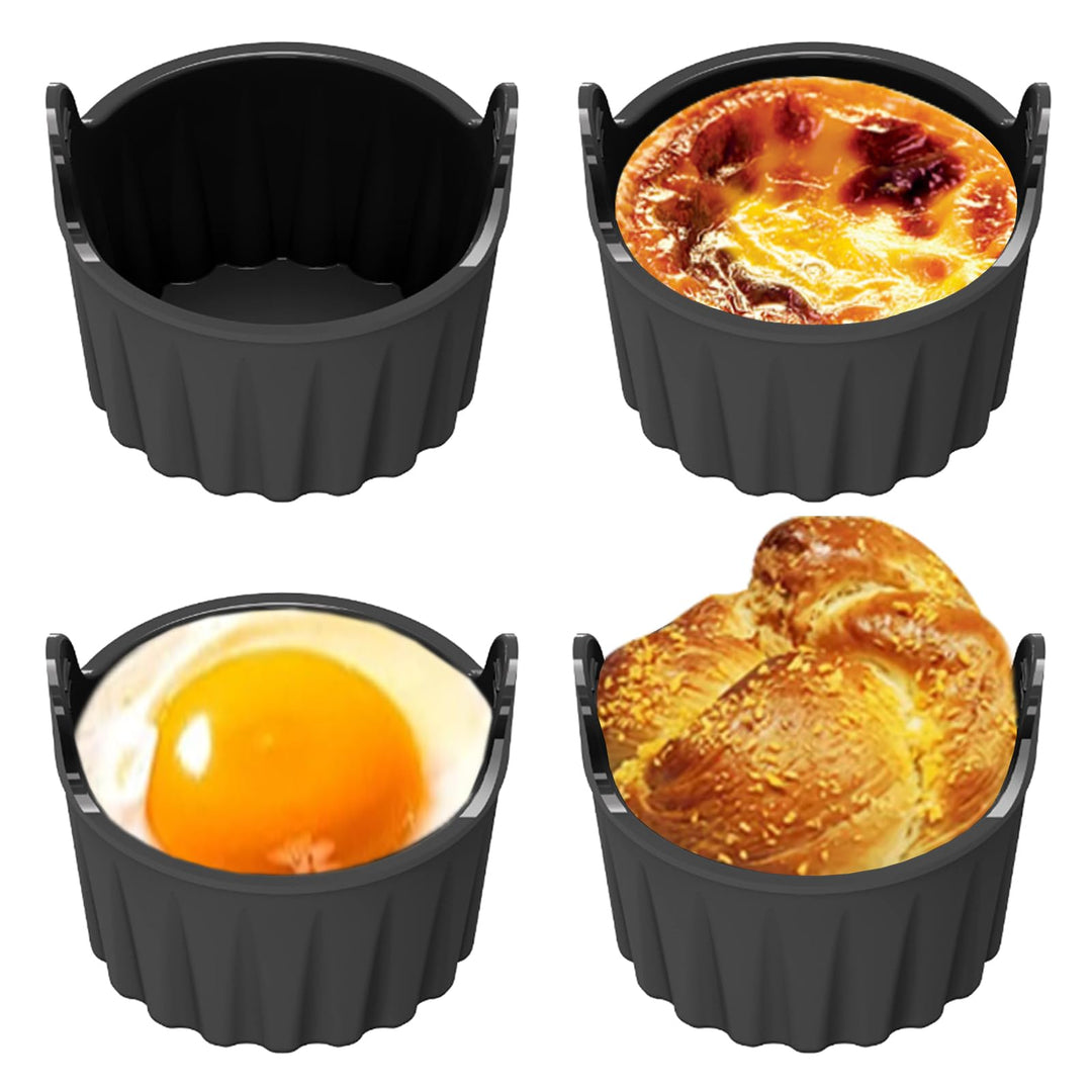 Silikonform Heissluftfritteuse, 4 Packungen ei Formen Kuchenform für Heissluftfritteuse, Airfryer Zu