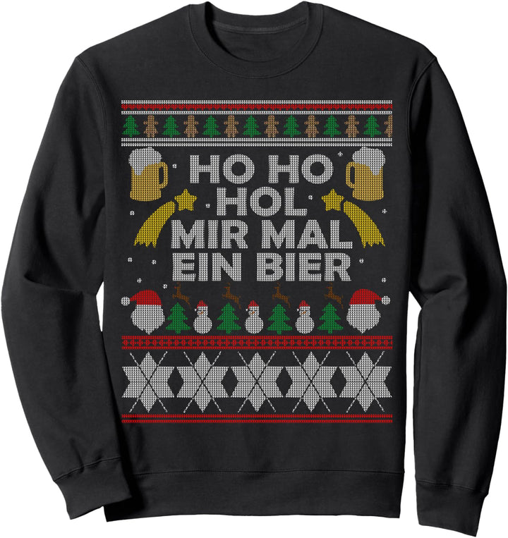 HoHoHol mir mal ein Bier Ugly Christmas Outfit Biertrinker Sweatshirt
