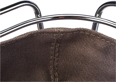 blomus -DELARA- Brotkorb Oval aus verchromtem Stahl, Magnet, Baumwoll-Stofftasche, trendiges & moder