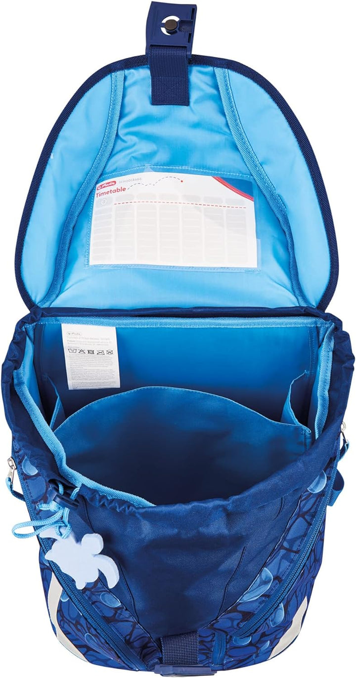 herlitz Grundschulrucksack SoftLight Plus Greenline Deep Sea, 1 Stück, GREENline Deep Sea