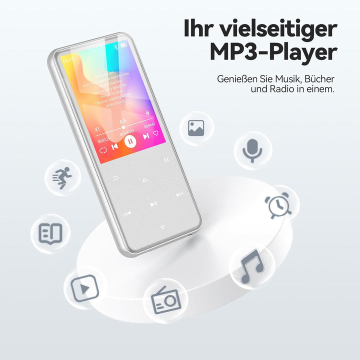 AGPTEK 64GB MP3 Player Bluetooth 5.3 mit 2,4" TFT Farbbildschirm, HiFi Musik Kinder MP3 Player mit L