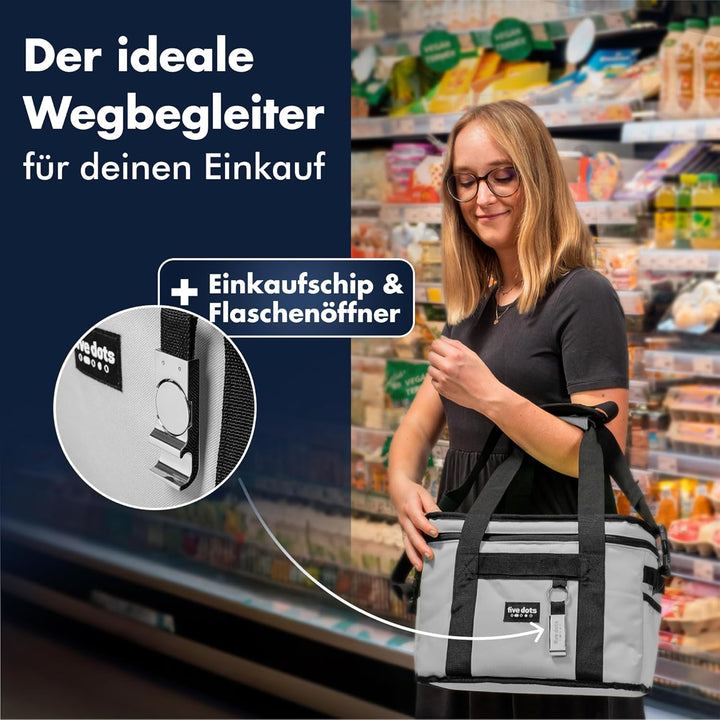 Kühltasche faltbar zum Einkaufen & Picknick - Kühltasche gross Auto als Thermotasche & Picknicktasch