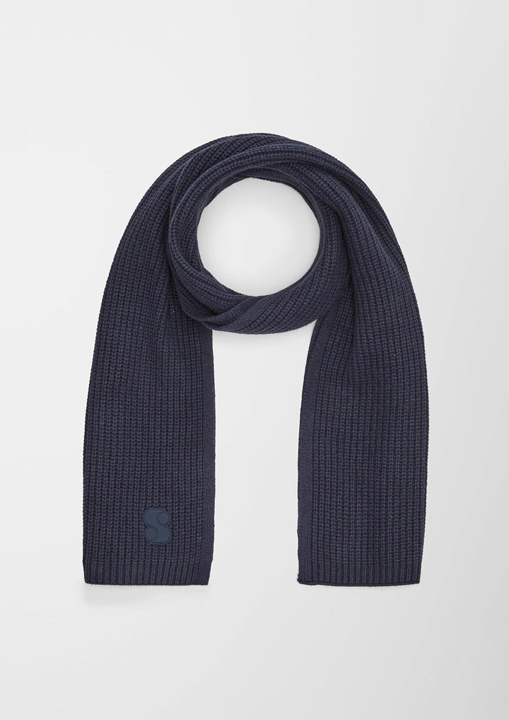 s.Oliver Damen Strickschal aus Wollmix Einheitsgrösse blau 5959, Einheitsgrösse blau 5959
