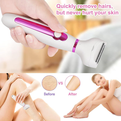Elektrischer Rasierer für Damen Nass & Trockenrasur,4in1 Damenrasierer Ladyshaver Elektrorasierer, A