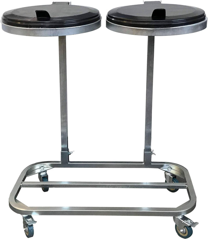 QUICK STAR Doppel Müllsackständer verzinkt mit 4 Rollen 120 Liter Ständer Müllbeutelhalter Müllsackh