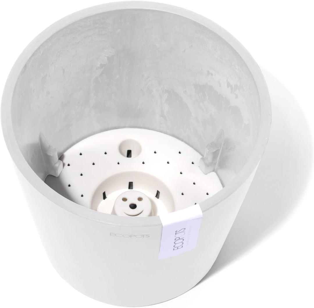 Ecopots Amsterdam 20 + Blumentopf mit Wasserreservoir - L 20 cm x H 17,2 cm - Innen- und Aussenberei