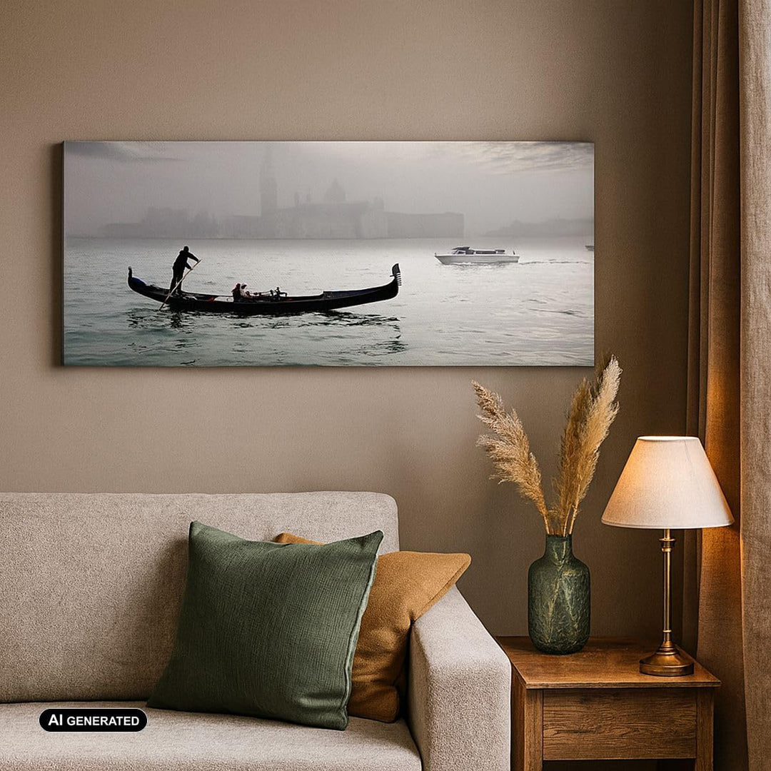 Wandbilder Dekoration Wohnzimmer Venedig italien stadt wasser Panorama Bilder auf Leinwand 120x50cm