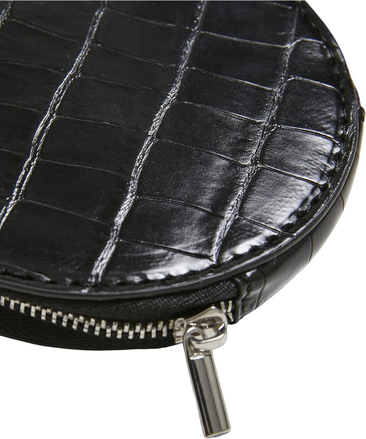 Urban Classics Unisex Croco Synthetic Leather Double Beltbag Schwarz Einheitsgrösse, Schwarz Einheit