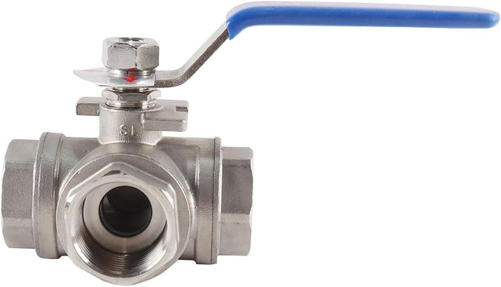Edelstahl 3 Weg Kugelhahn 1 Zoll RC Gewinde DN25 304 T Typ Industrielle Rohrverschraubung Manuelles