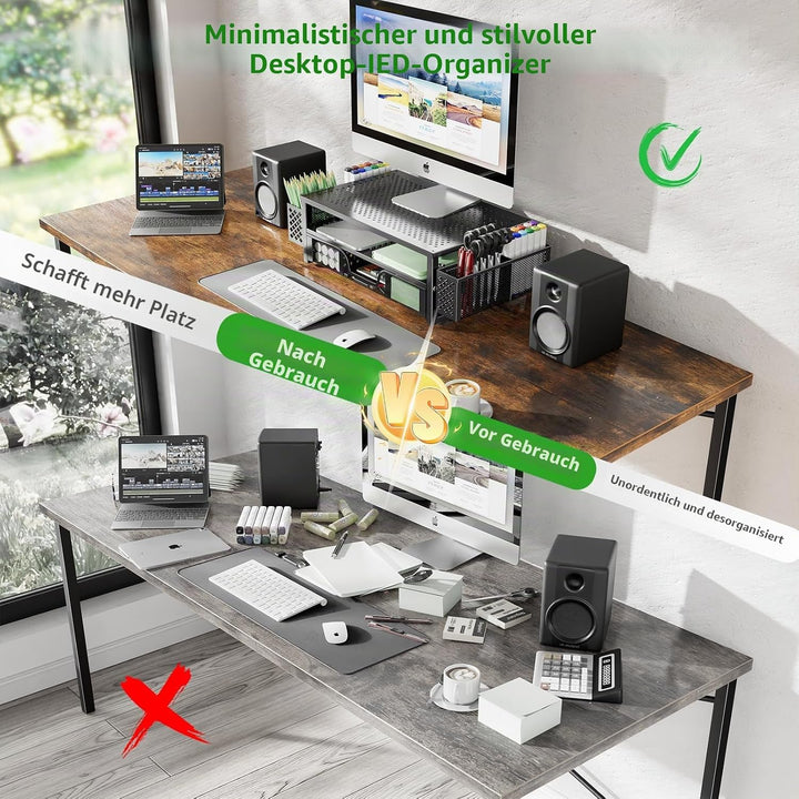 Simple Trending Monitorständer aus Metall mit 2 Ebenen, Monitorerhöhung und Computer-Schreibtisch-Or