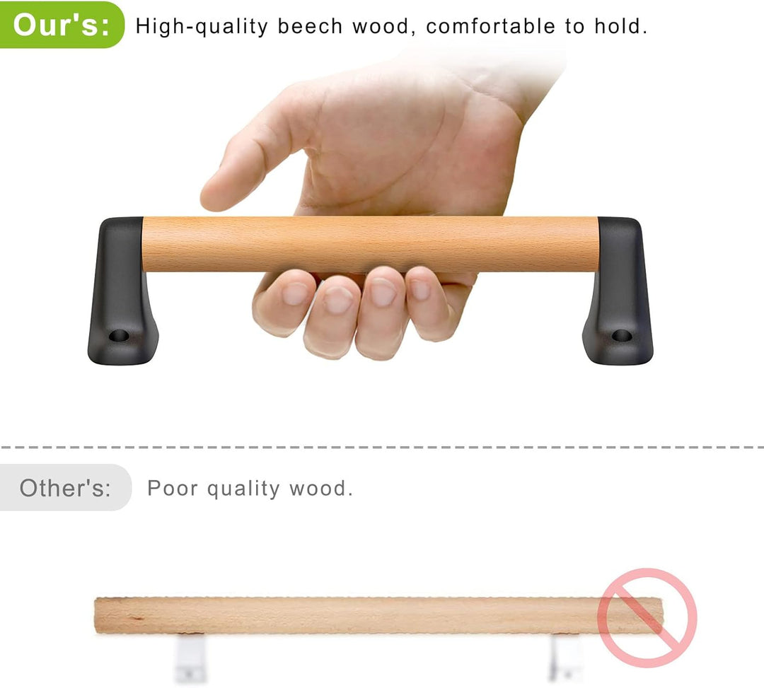 SELEWARE Handlauf Holz Innen Treppenhandlauf - 30.5cm Handläufe Schwarz Holzhandlauf Rund Treppengel