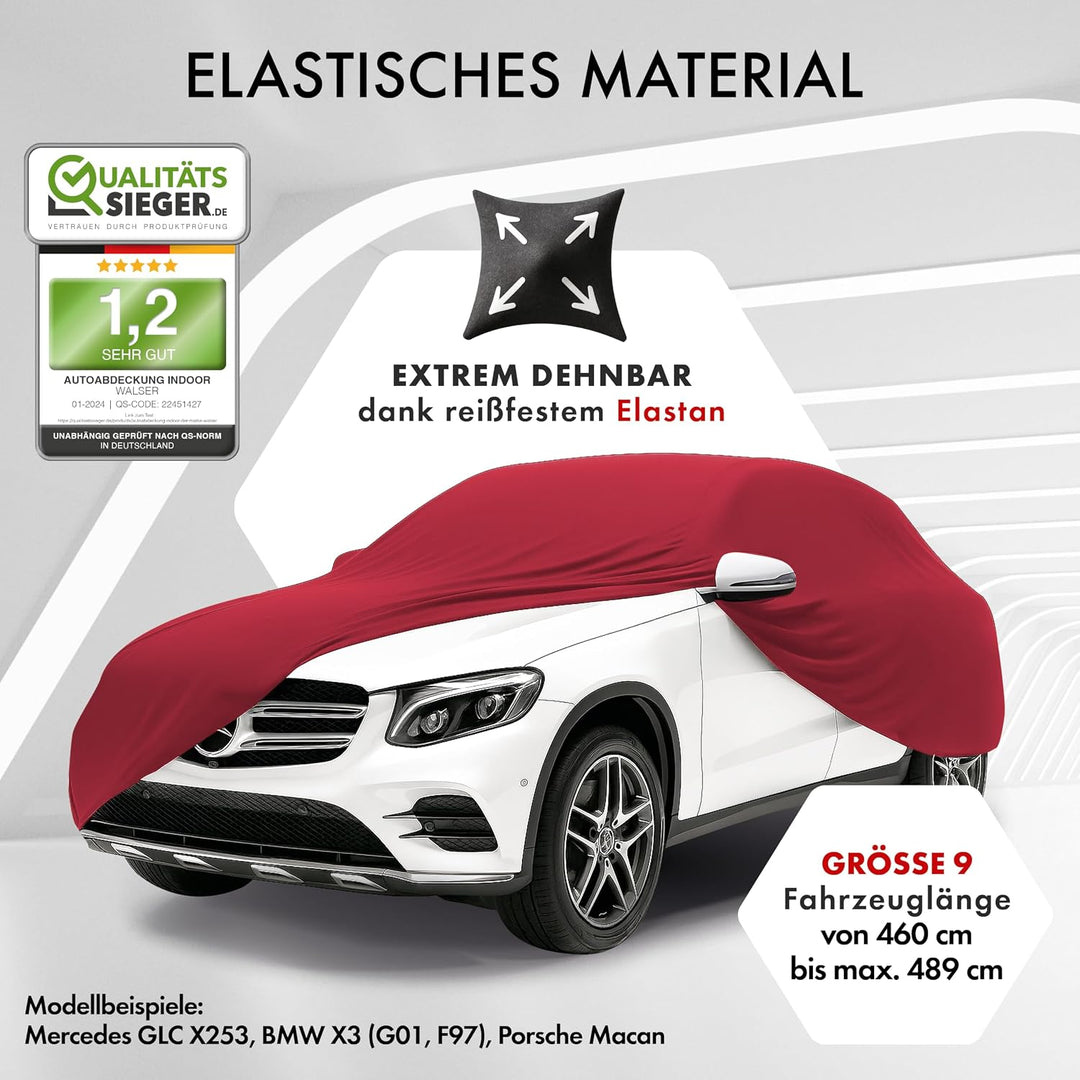 WALSER Premium Abdeckung Auto Indoor Stretch Plus Qualitätssieger Sehr Gut* Autoabdeckung Winter Aut