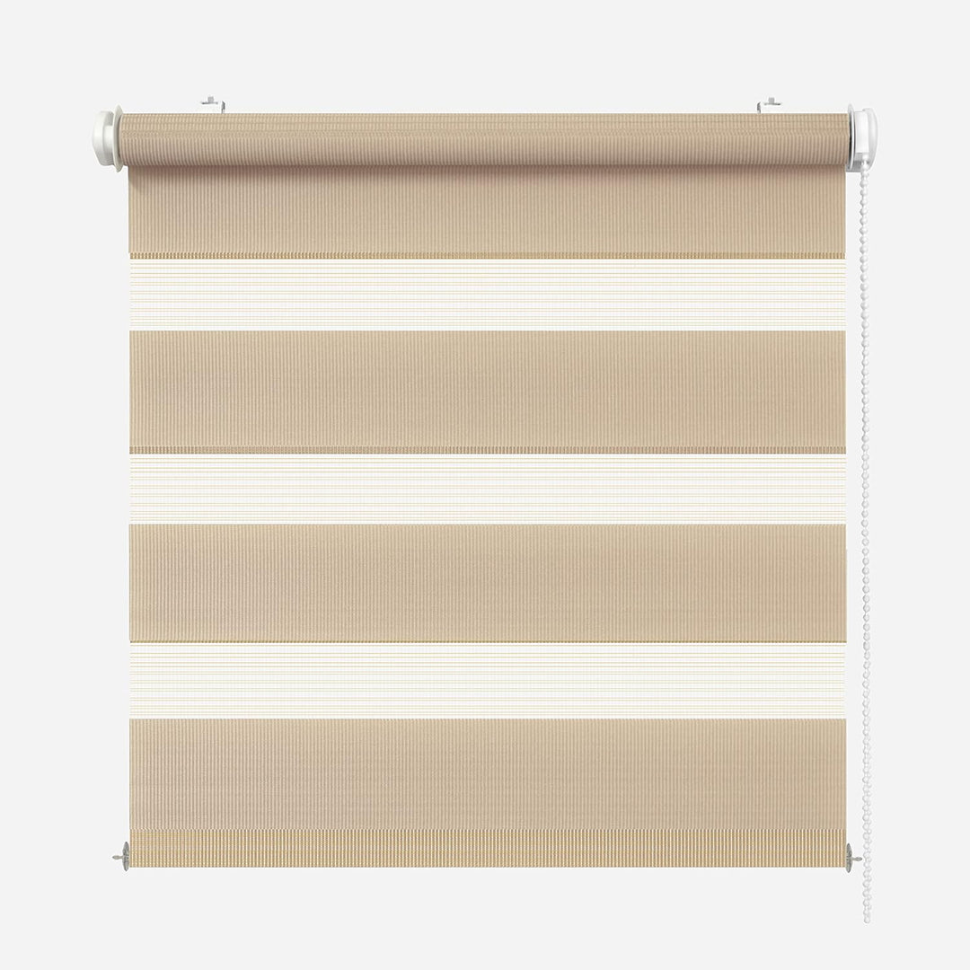 Rikmani Doppelrollo Fensterrollo ARD Duo-Rollo Klemmfixierung Zebrarollo Seitenzugrollo ohne Bohren,
