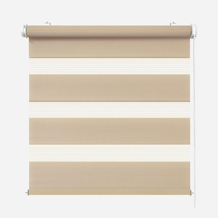 Rikmani Doppelrollo Fensterrollo ARD Duo-Rollo Klemmfixierung Zebrarollo Seitenzugrollo ohne Bohren,