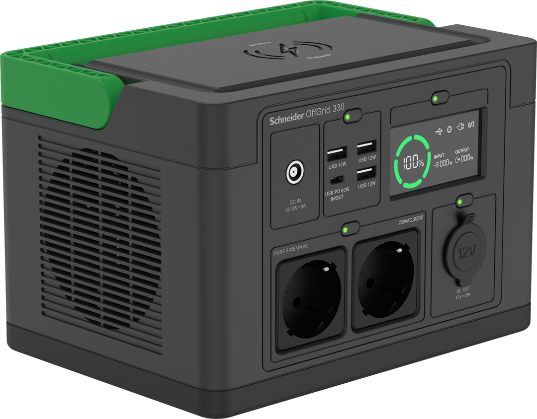 Schneider OffGrid Portable Power Station 700W, 738Wh Leichtgewichtiger Solar Generator mit 2 AC Stec