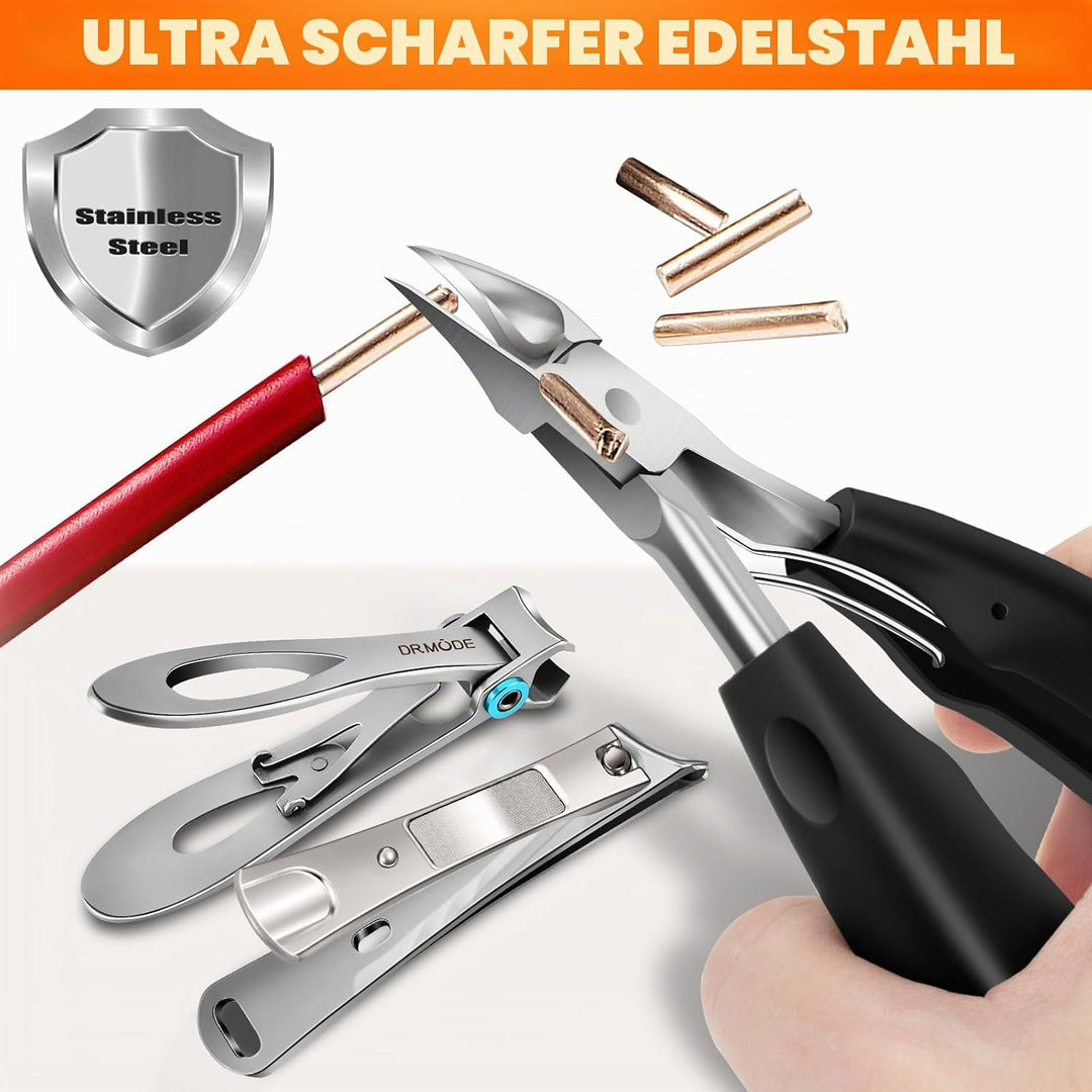 Profi Nagelknipser für Fussnägel, DRMODE Gross Zehennagelknipser für Senioren Dicke Näge mit Breiter