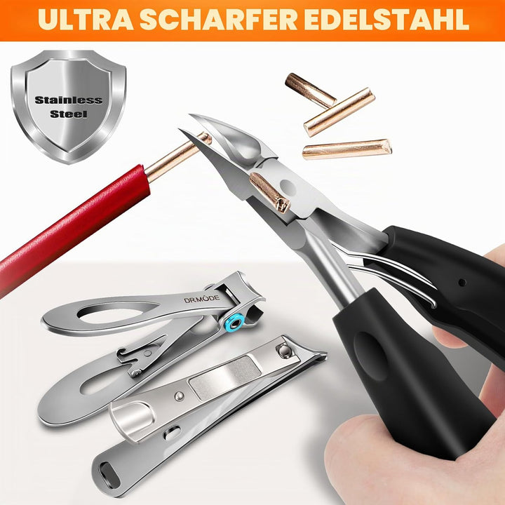 Profi Nagelknipser für Fussnägel, DRMODE Gross Zehennagelknipser für Senioren Dicke Näge mit Breiter