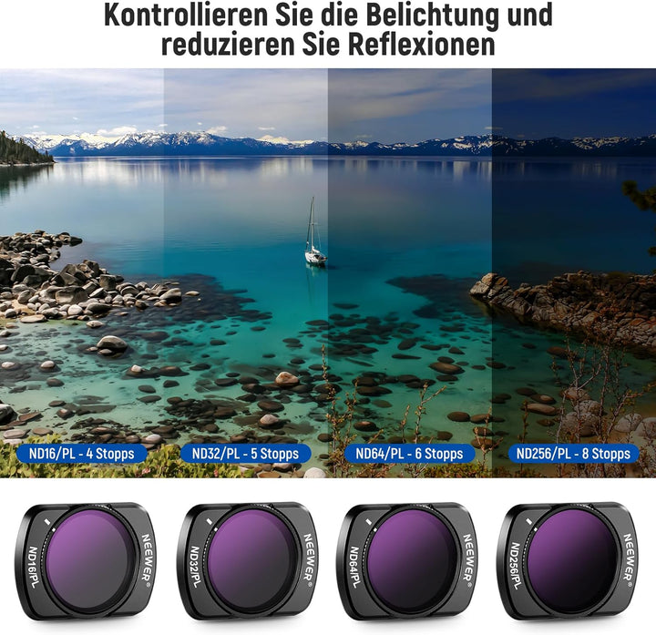 NEEWER Magnetisches ND/CPL Filterset kompatibel mit DJI OSMO Pocket 3, 6er Pack UV CPL ND16/PL ND32/