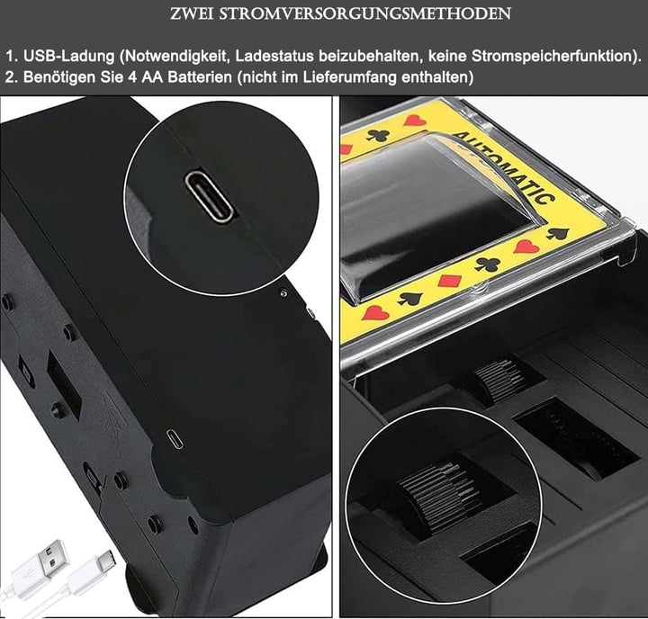 Automatischer Kartenmischer, Spielkartenmischmaschine, USB/batteriebetriebenes Werkzeug für