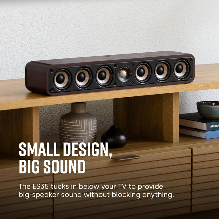 Polk Audio Signature Elite ES35 Centerlautsprecher, schlanker, hochauflösender Center Lautsprecher,