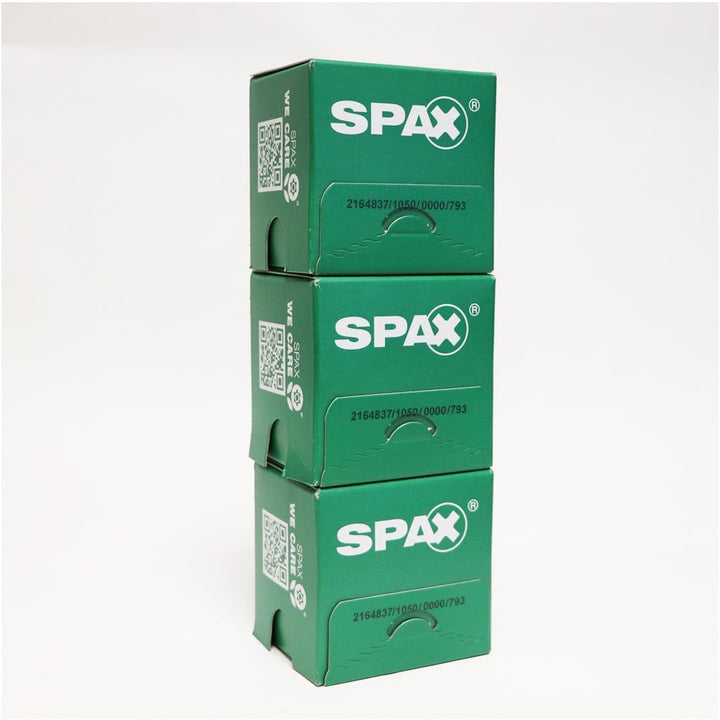 SPAX Holzbauschraube aus Edelstahl rostfrei A2, 6,0 x 80 mm, 100 Stück, T-STAR plus, Tellerkopf, Tei