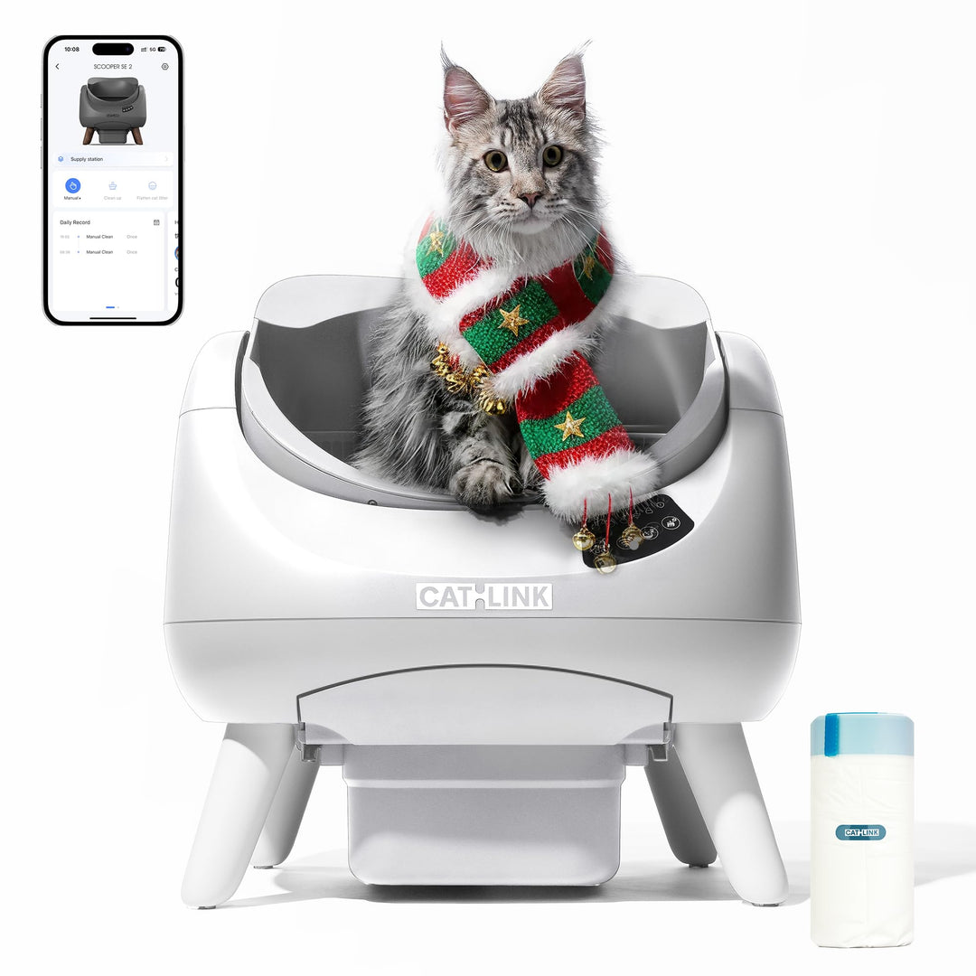 CATLINK Selbstreinigende Katzentoilette, Katzenklo XXL mit offenem Top-Design, 5 GHz WLAN, 12L Gross