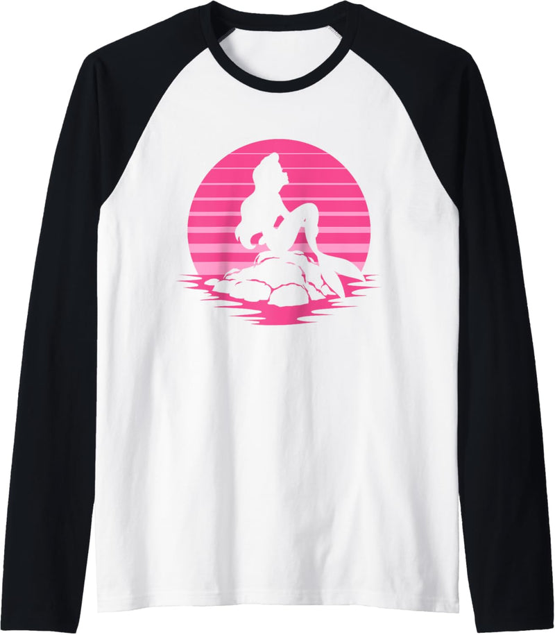 Disney The Little Mermaid Ariel Silhouette in Pink Raglan