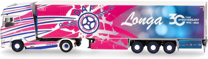 Herpa LKW Modell DAF XG+ Kühlkoffer-Sattelzug Longa (Italien/Luzzana), Miniatur im Massstab 1:87, Sa