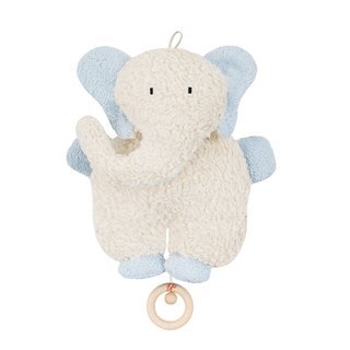 Efie Bio - Spieluhr Elefant hellblau - kontrolliert biologischer Anbau (organic) - Made in Germany -