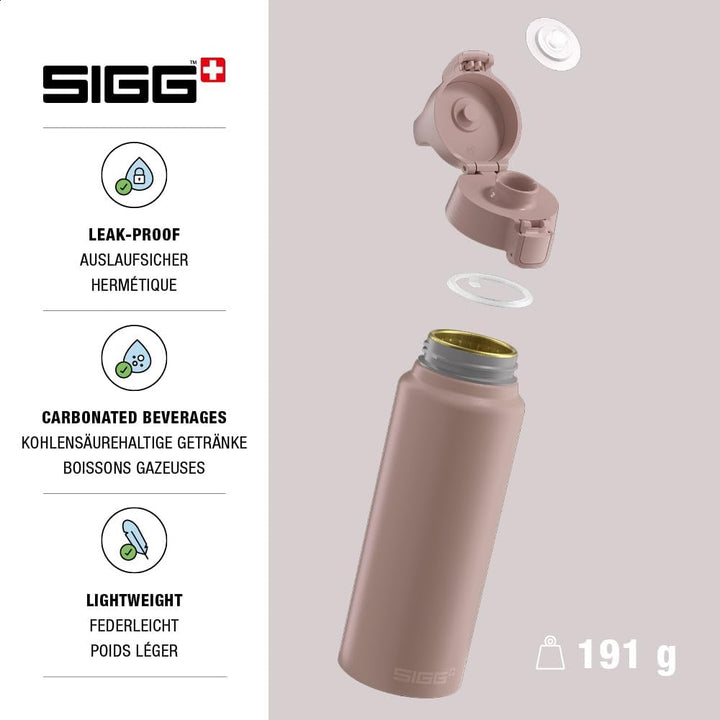 SIGG - Alu Trinkflasche - WMB ONE - Made in Switzerland - ClimatePartner - Kohlensäure geeignet - Au