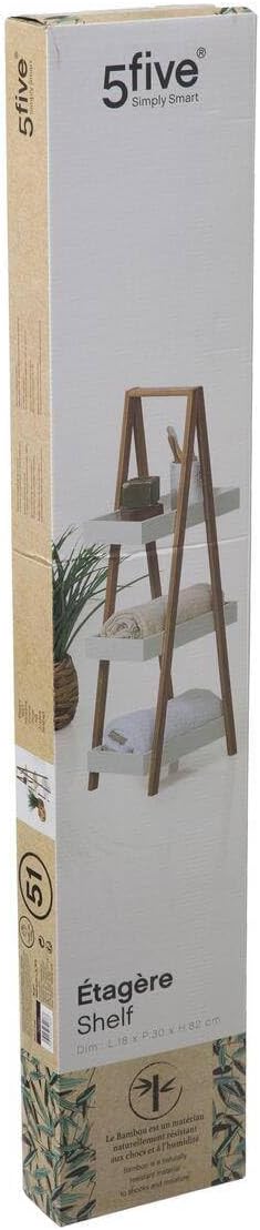 5five - servierwagen 3 Ebenen dreieck naturéo Bambus weiss Taille unique Bambou / Blanc, Taille uniq