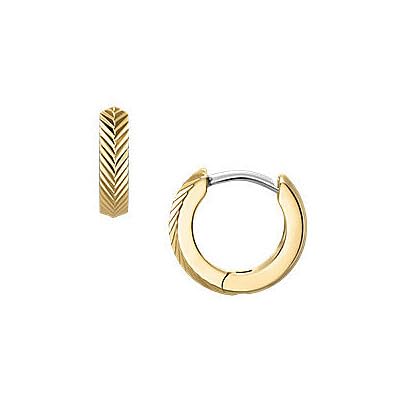 Fossil Damen Goldfarbener Edelstahl mit Ringverschluss Ohrringe Bananen-Gold, Bananen-Gold