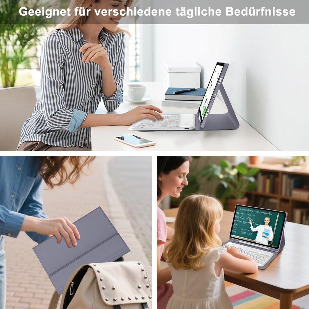 Tastatur für Samsung Galaxy Tab S10 FE+ Plus 13.1 Zoll 2025, Lila