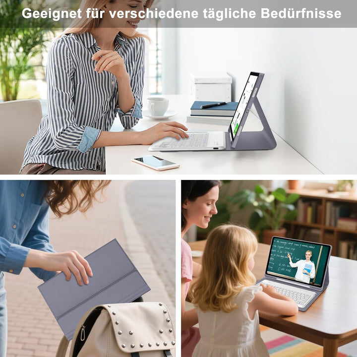 Tastatur für Samsung Galaxy Tab S10 FE+ Plus 13.1 Zoll 2025, Lila
