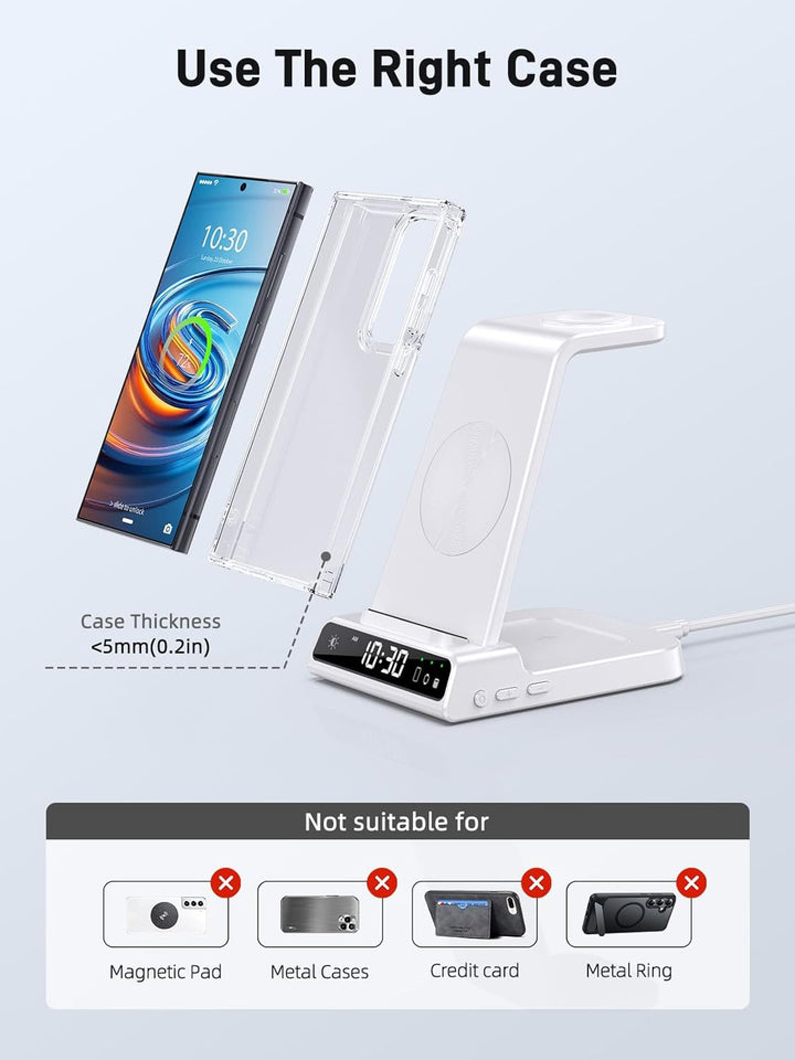 Wireless Charger für Samsung Ladestation für Galaxy S25 Ultra, Induktive Ladestation für Samsung Gal