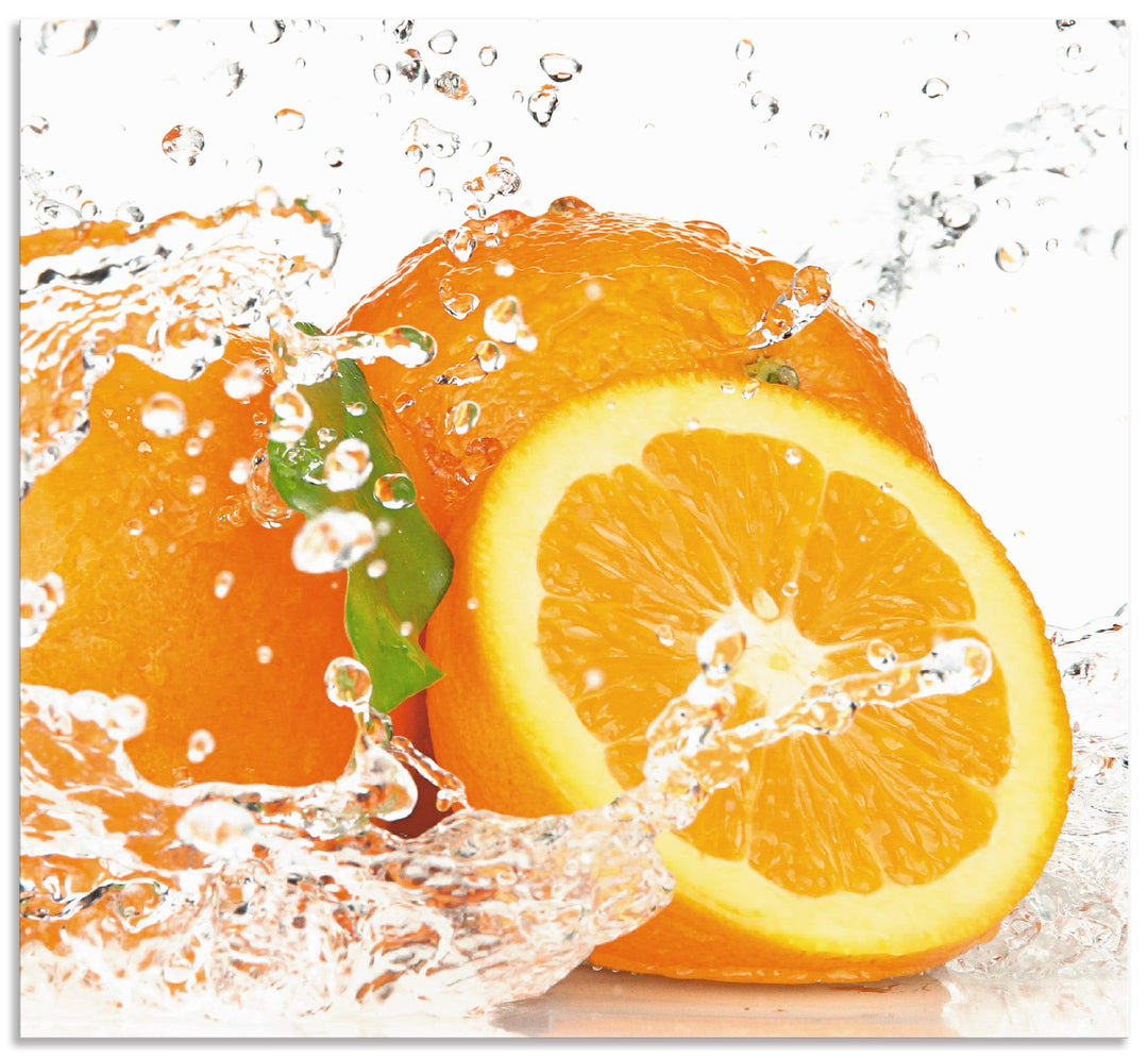 ARTland Spritzschutz Küche aus Alu für Herd Spüle 60x55 cm (BxH) Küchenrückwand mit Motiv Essen Obst