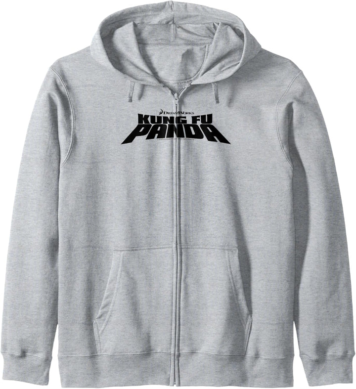 Kung Fu Panda All Black Bold Text Movie Logo Kapuzenjacke